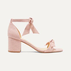 Alexandre Birman Clarita linen heel in light pink